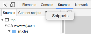 View Snippets in Dev Tools
